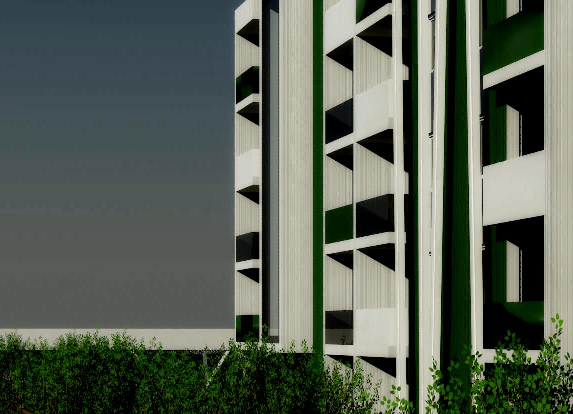 3D mode stambenog kompleksa - fasada ka ulici