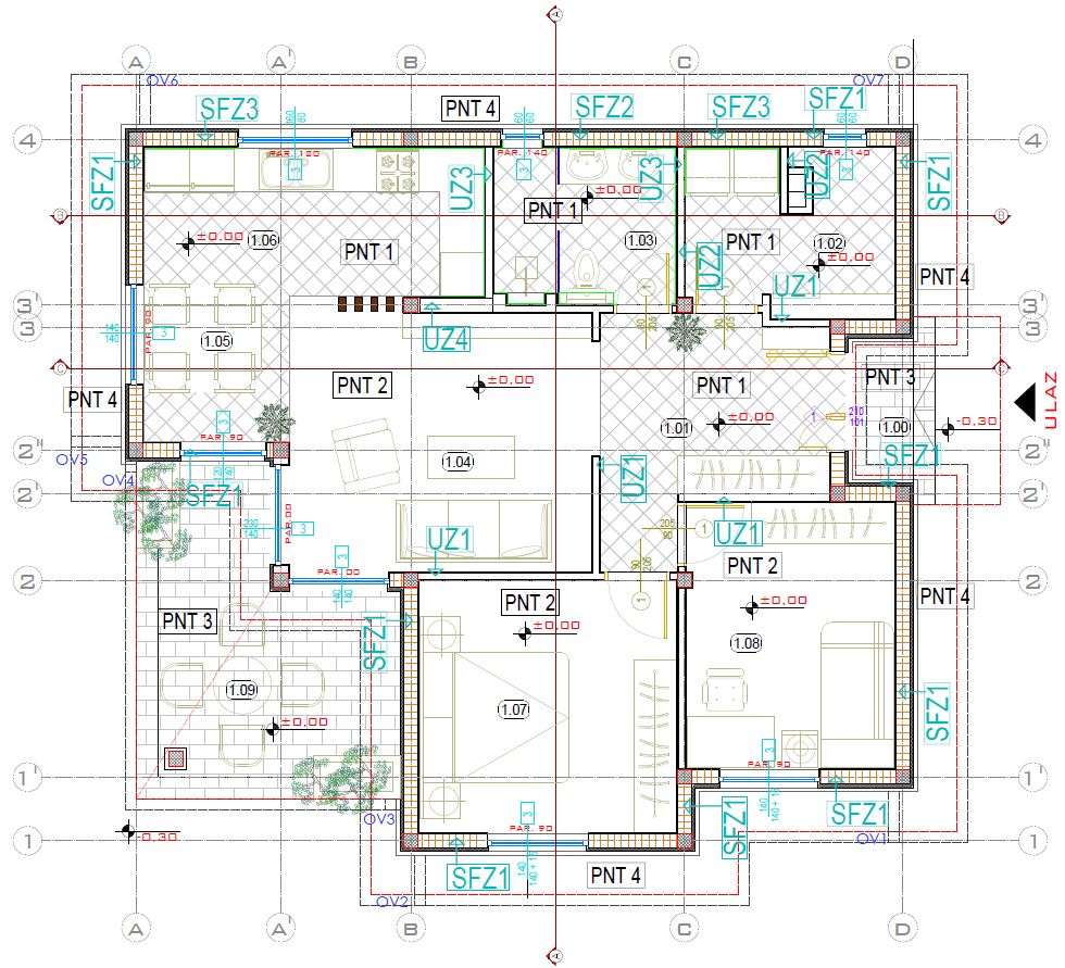 PGD  - Tehnički crtež, osnova kuće
