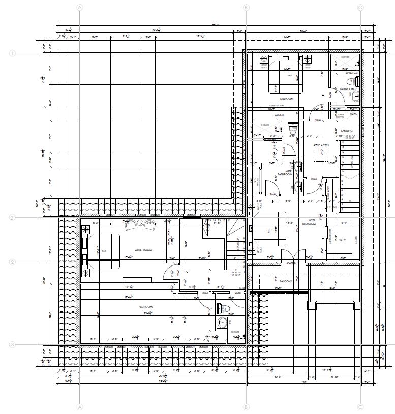 IDR rekonstrukcije i dogradnje objekta - Tehnički crtež, osnova sprata kuće